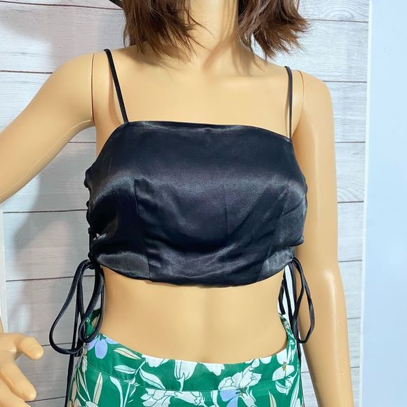 ZARA laced satin crop top. XS - Picture 2 of 12